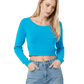 Round Neck Long Sleeve Crop Sweater Knit Crop Top MK3637 (S-XL)