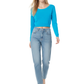Round Neck Long Sleeve Crop Sweater Knit Crop Top MK3637 (S-XL)