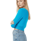Round Neck Long Sleeve Crop Sweater Knit Crop Top MK3637 (S-XL)