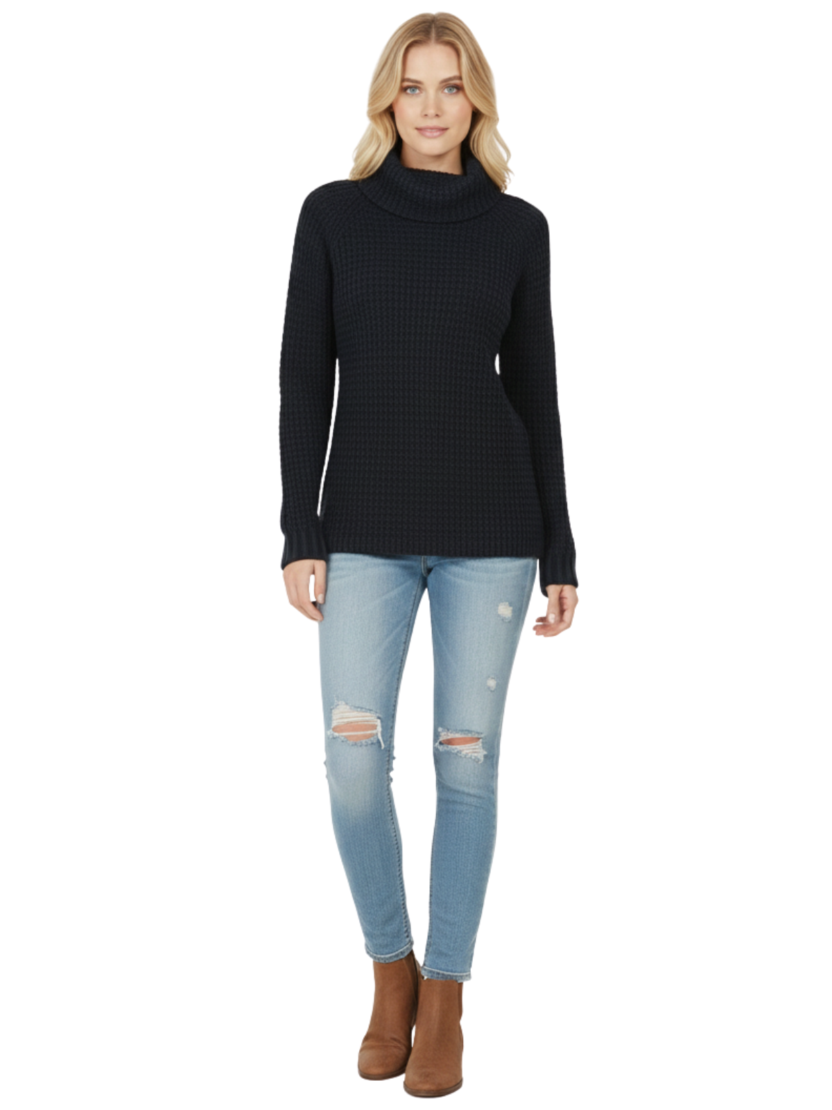 Cowl Neck Oversized Pop-Corn Knit Tunic Sweater MK3650 (S-L)