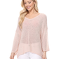 Open Back Sheer Batwing Sleeve Stretch Knit Top MK3662 (S-L)