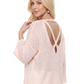 Open Back Sheer Batwing Sleeve Stretch Knit Top MK3662 (S-L)