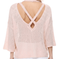 Open Back Sheer Batwing Sleeve Stretch Knit Top MK3662 (S-L)