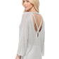 Open Back Sheer Batwing Sleeve Stretch Knit Top MK3662 (S-L)