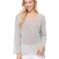 Open Back Sheer Batwing Sleeve Stretch Knit Top MK3662 (S-L)