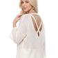 Open Back Sheer Batwing Sleeve Stretch Knit Top MK3662 (S-L)