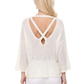 Open Back Sheer Batwing Sleeve Stretch Knit Top MK3662 (S-L)