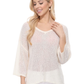 Open Back Sheer Batwing Sleeve Stretch Knit Top MK3662 (S-L)