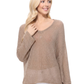 Open Back Sheer Batwing Sleeve Stretch Knit Top MK3662 (S-L)
