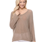 Open Back Sheer Batwing Sleeve Stretch Knit Top MK3662 (S-L)