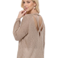Open Back Sheer Batwing Sleeve Stretch Knit Top MK3662 (S-L)