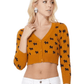 Dog Patterned Button Down Cropped Cardigan Sweater MK3672 (S-L)