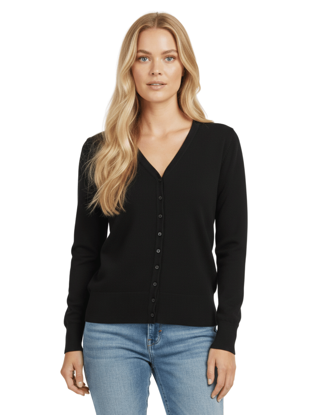 Women V-Neck Button Down Knit Cardigan Sweater MK5178 (S-XL)