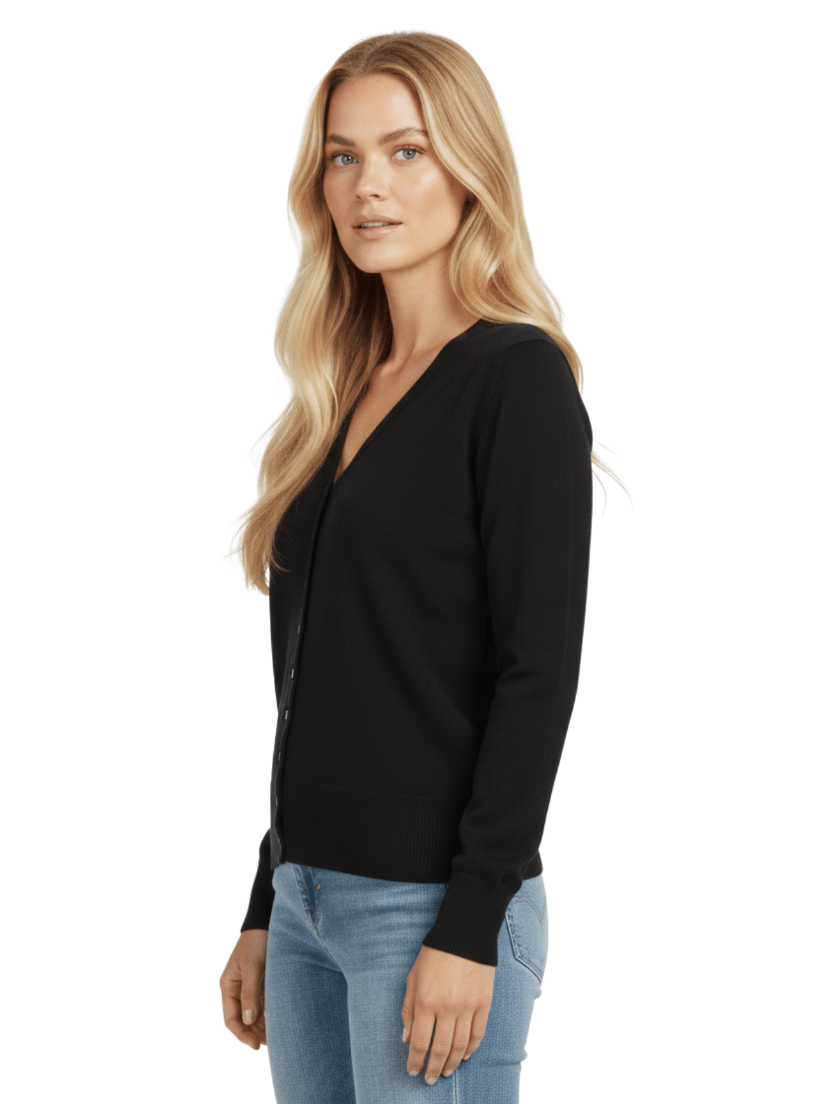 Women V-Neck Button Down Knit Cardigan Sweater MK5178 (S-XL)