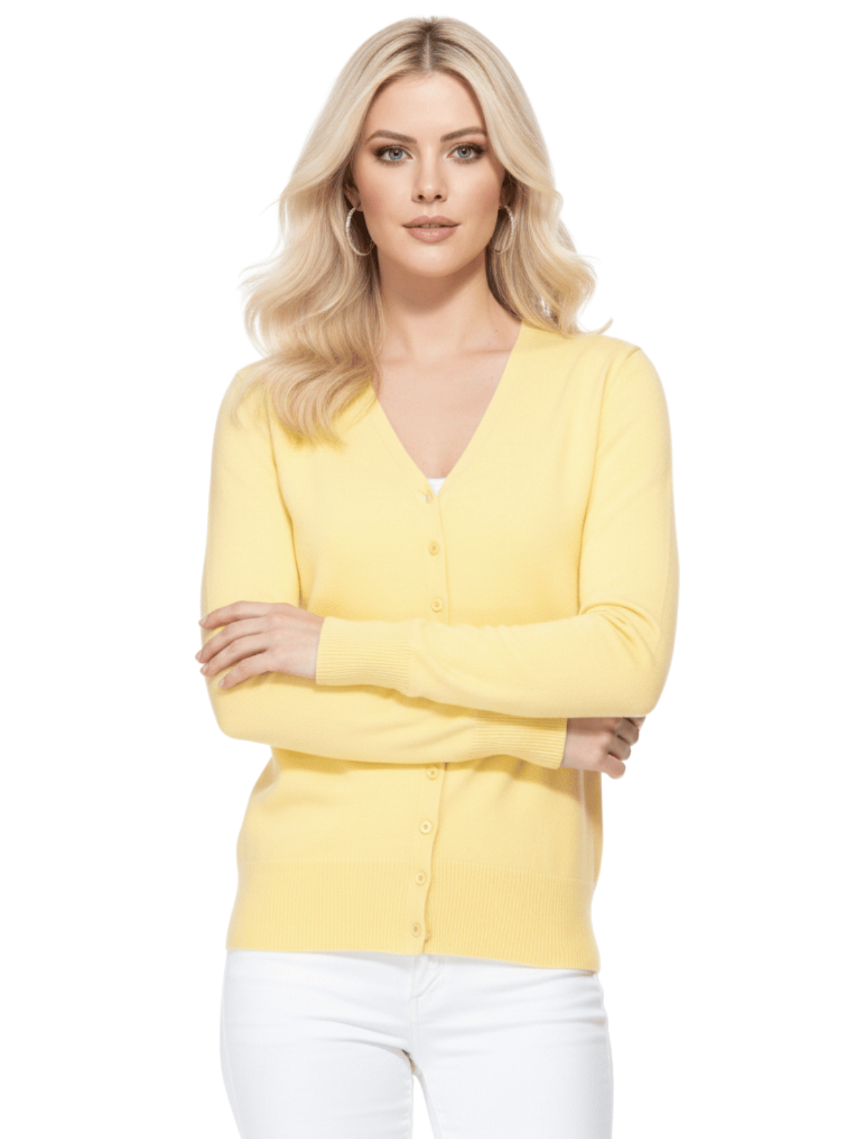 Women V-Neck Button Down Knit Cardigan Sweater MK5178 (S-XL)