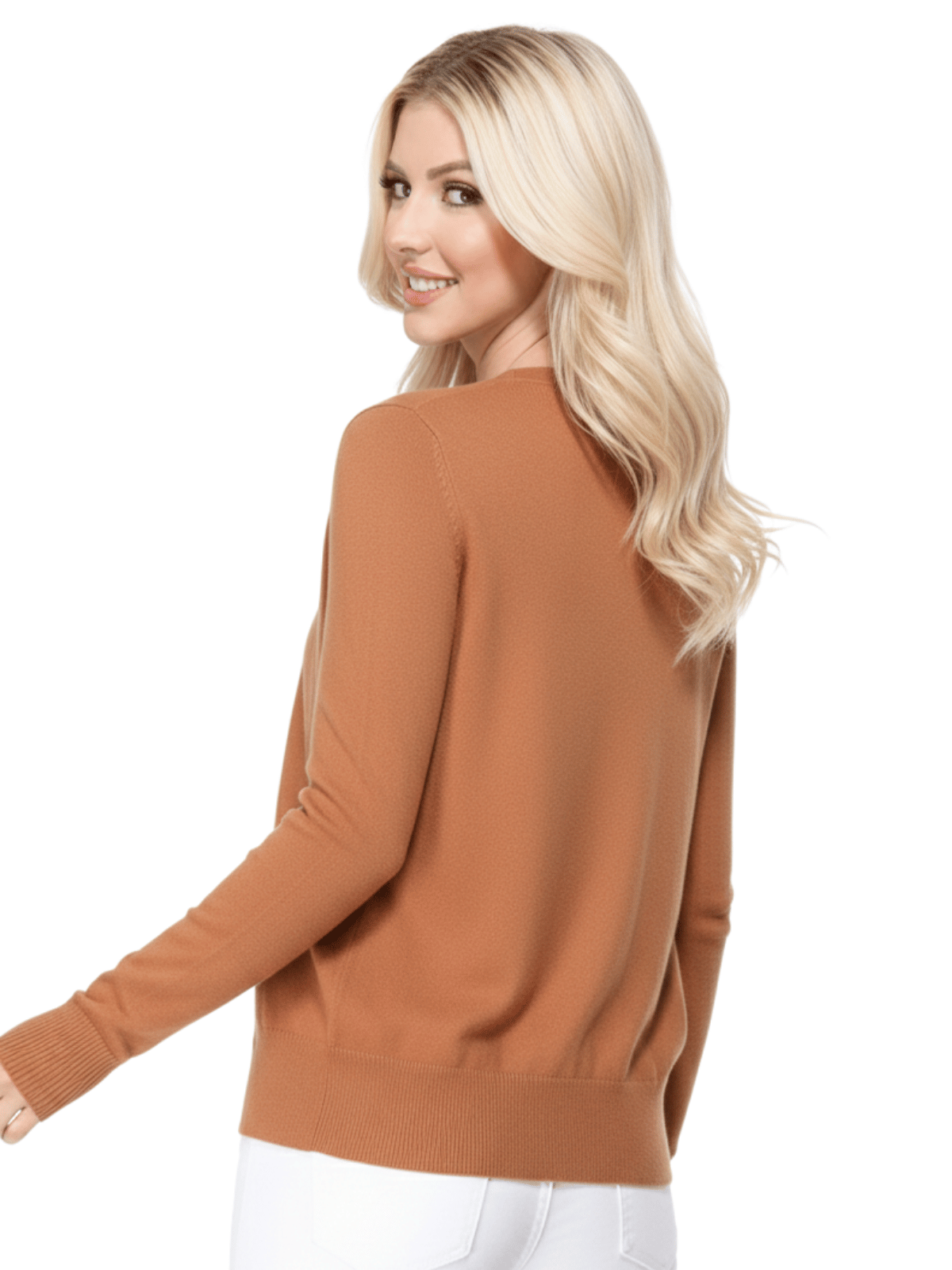 Women V-Neck Button Down Knit Cardigan Sweater MK5178 (S-XL)
