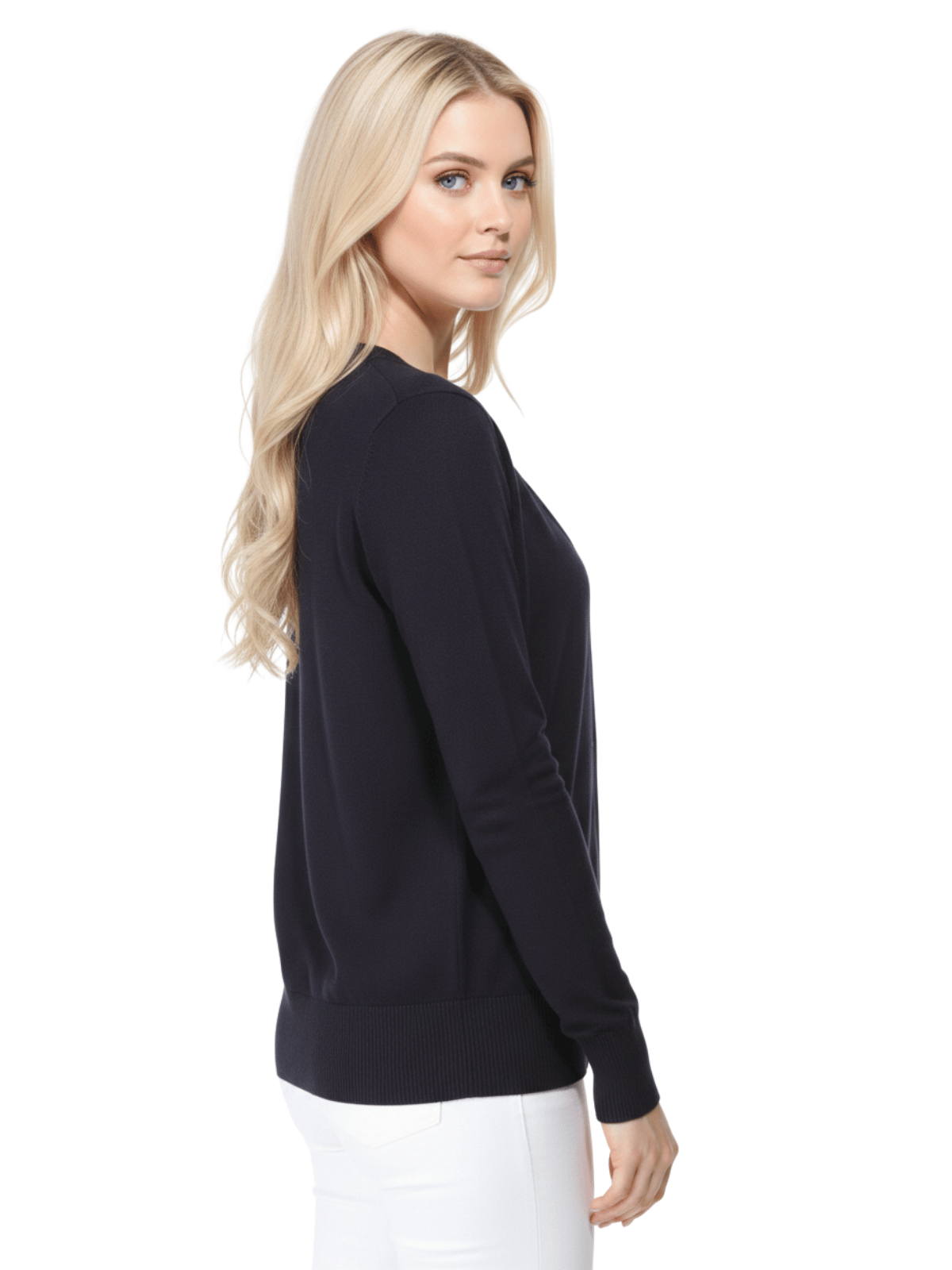 Women V-Neck Button Down Knit Cardigan Sweater MK5178 (S-XL)