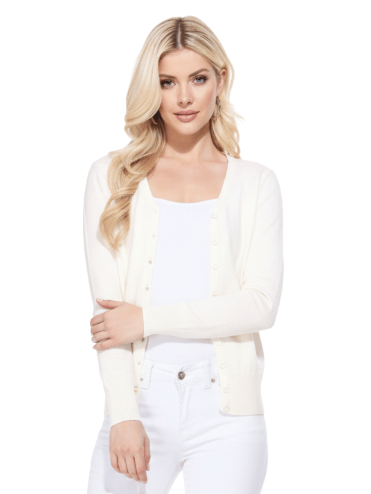 Women V-Neck Button Down Knit Cardigan Sweater MK5178 (S-XL)