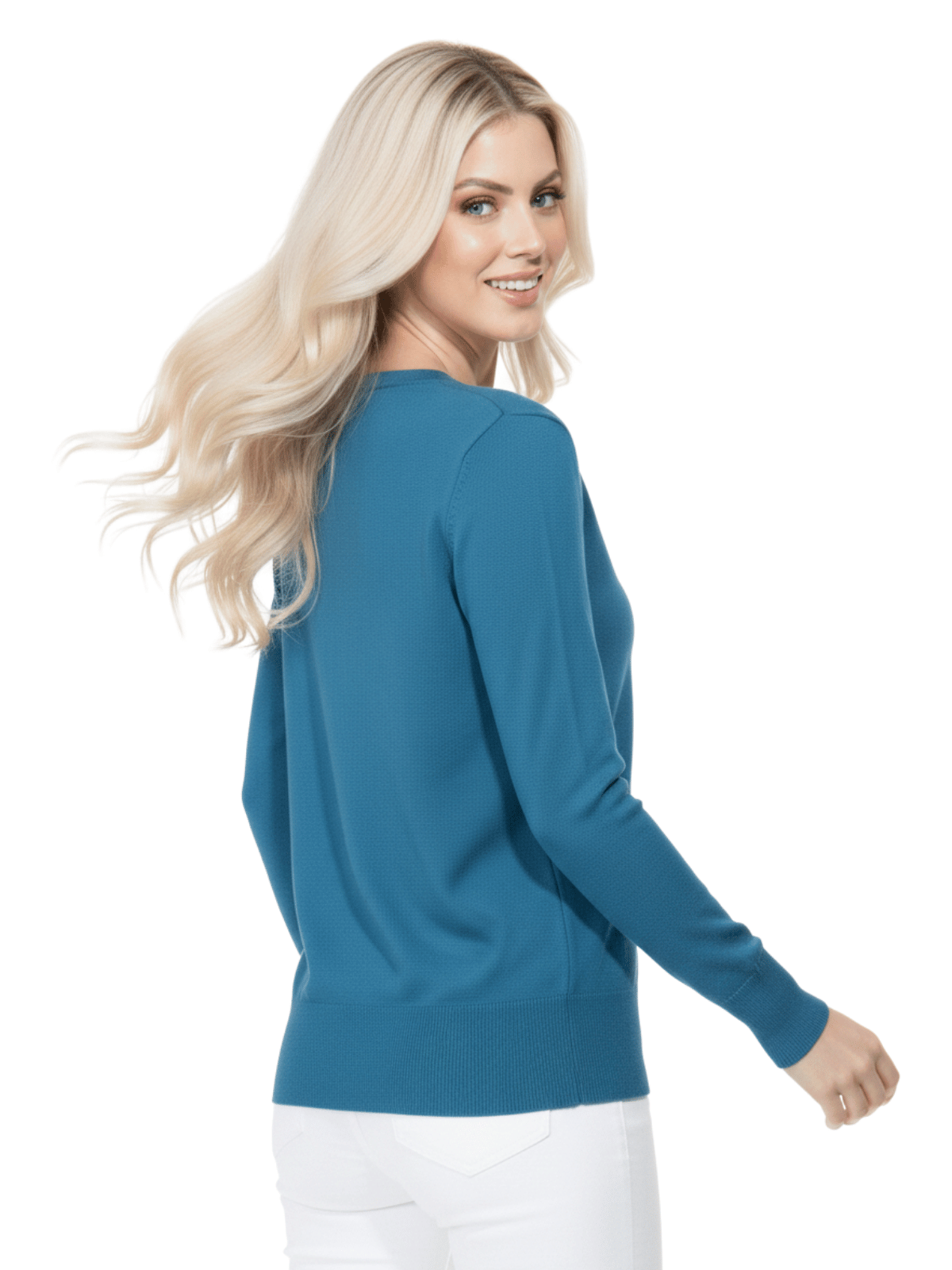 Women V-Neck Button Down Knit Cardigan Sweater MK5178 (S-XL)