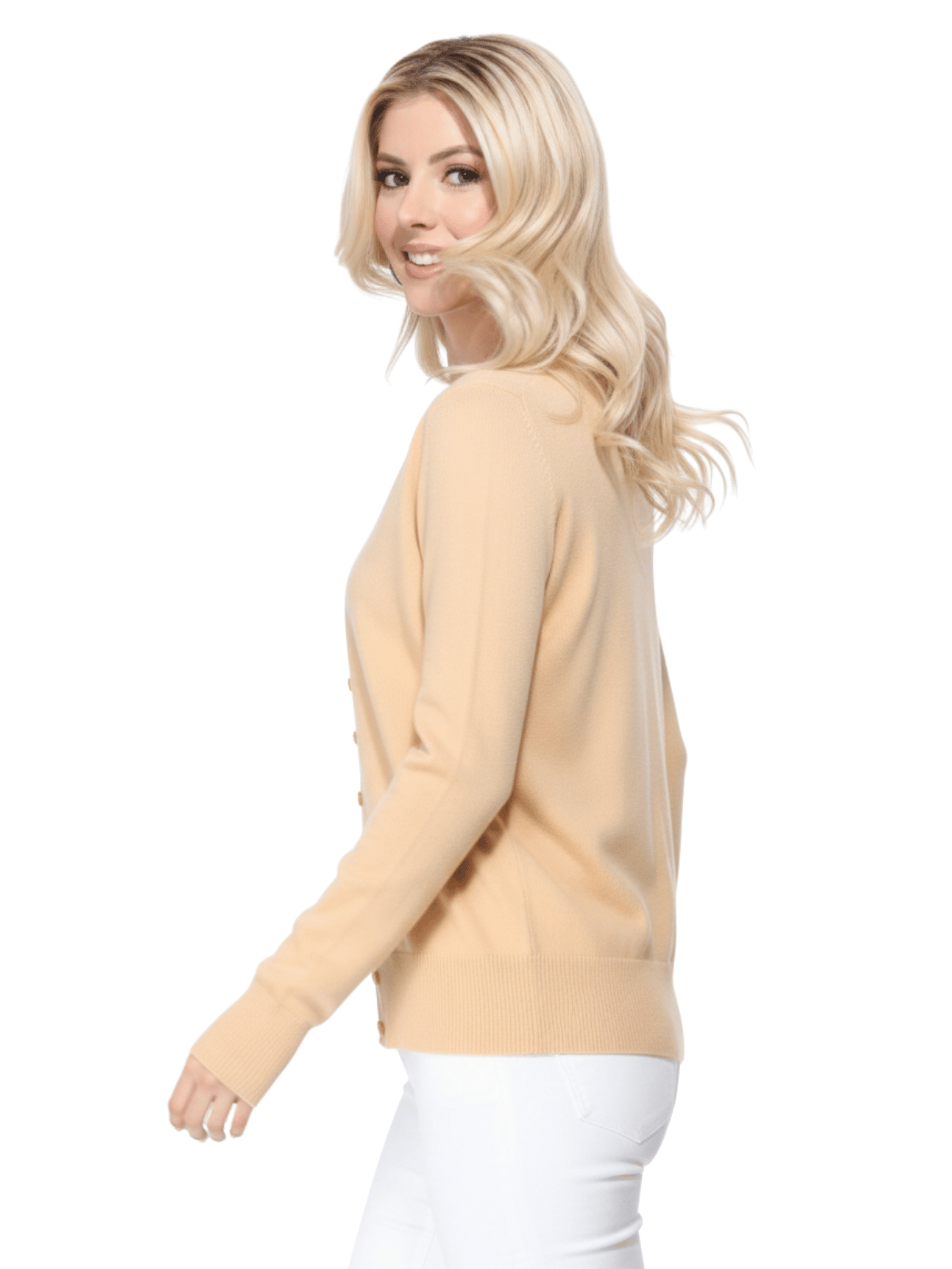 Women V-Neck Button Down Knit Cardigan Sweater MK5178 (S-XL)