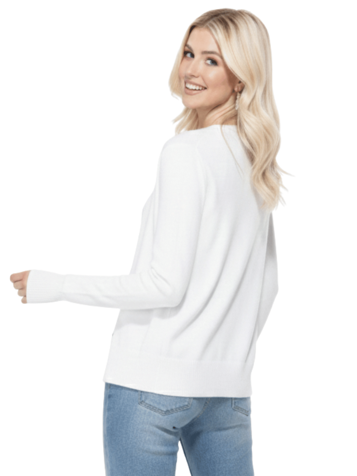 Women V-Neck Button Down Knit Cardigan Sweater MK5178 (S-XL)