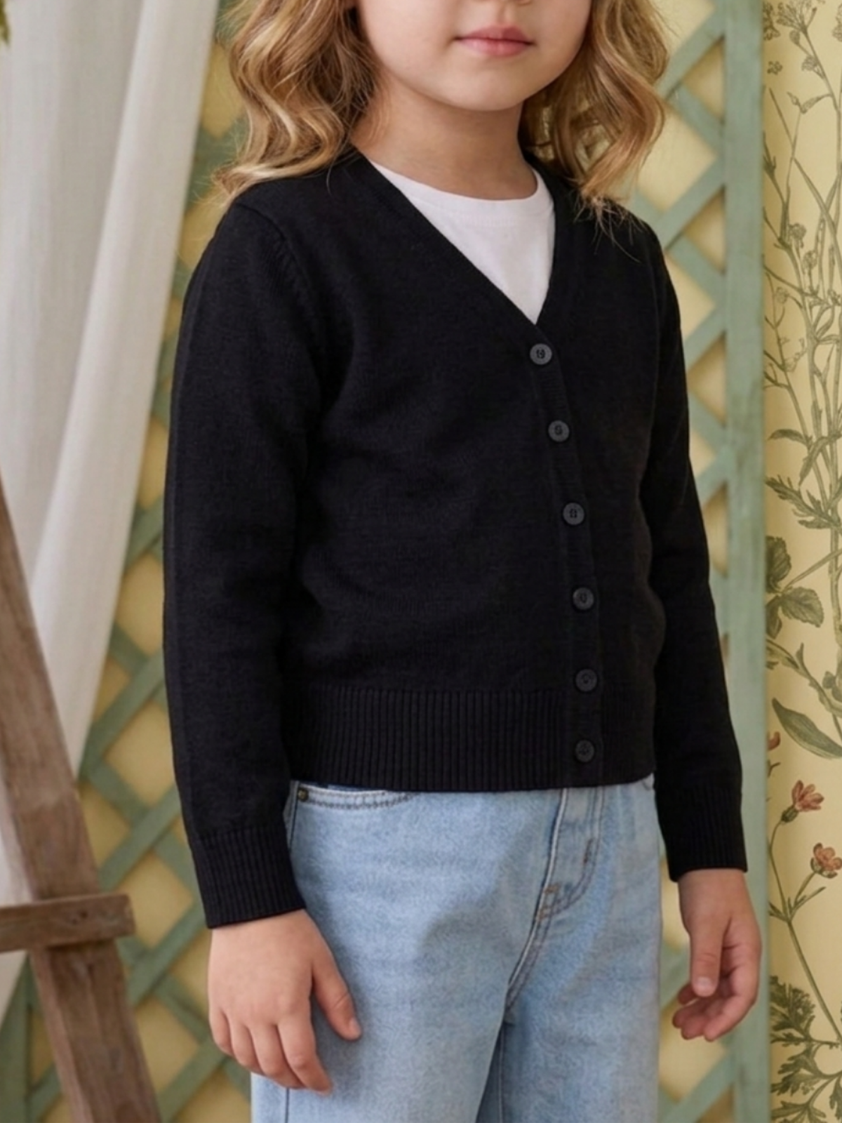 Girls Long Sleeve V neck Sweater Cardigan MK5178KID (2/4-10/12)