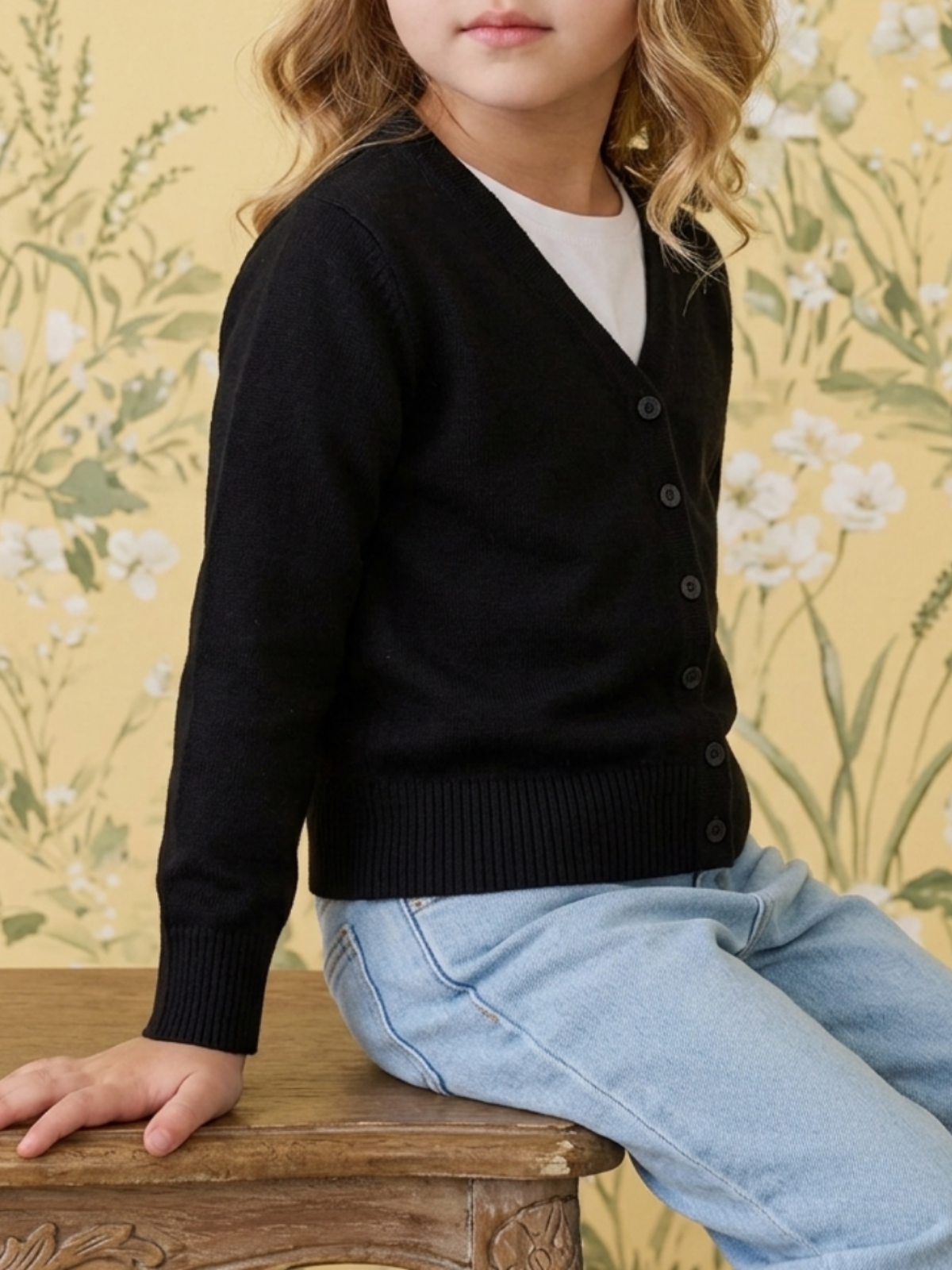 Girls Long Sleeve V neck Sweater Cardigan MK5178KID (2/4-10/12)