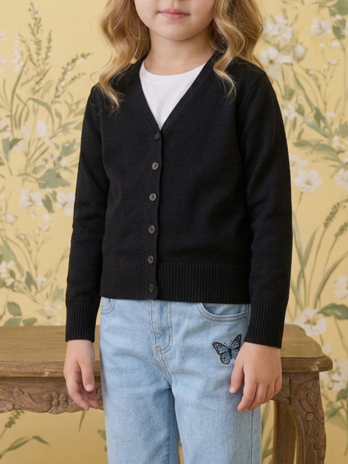 Girls Long Sleeve V neck Sweater Cardigan MK5178KID (2/4-10/12)
