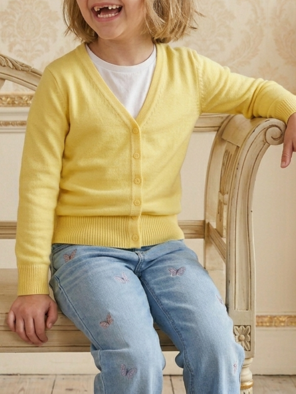 Girls Long Sleeve V neck Sweater Cardigan MK5178KID (2/4-10/12)