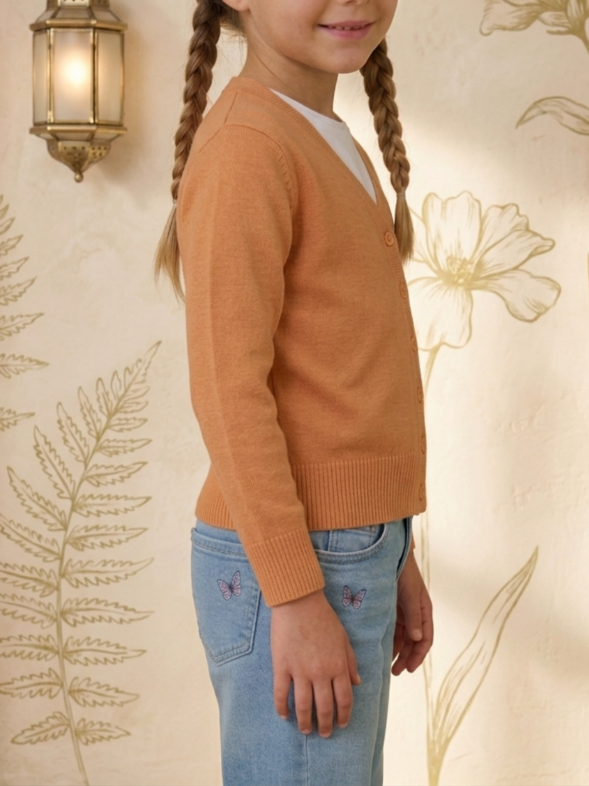 Girls Long Sleeve V neck Sweater Cardigan MK5178KID (2/4-10/12)