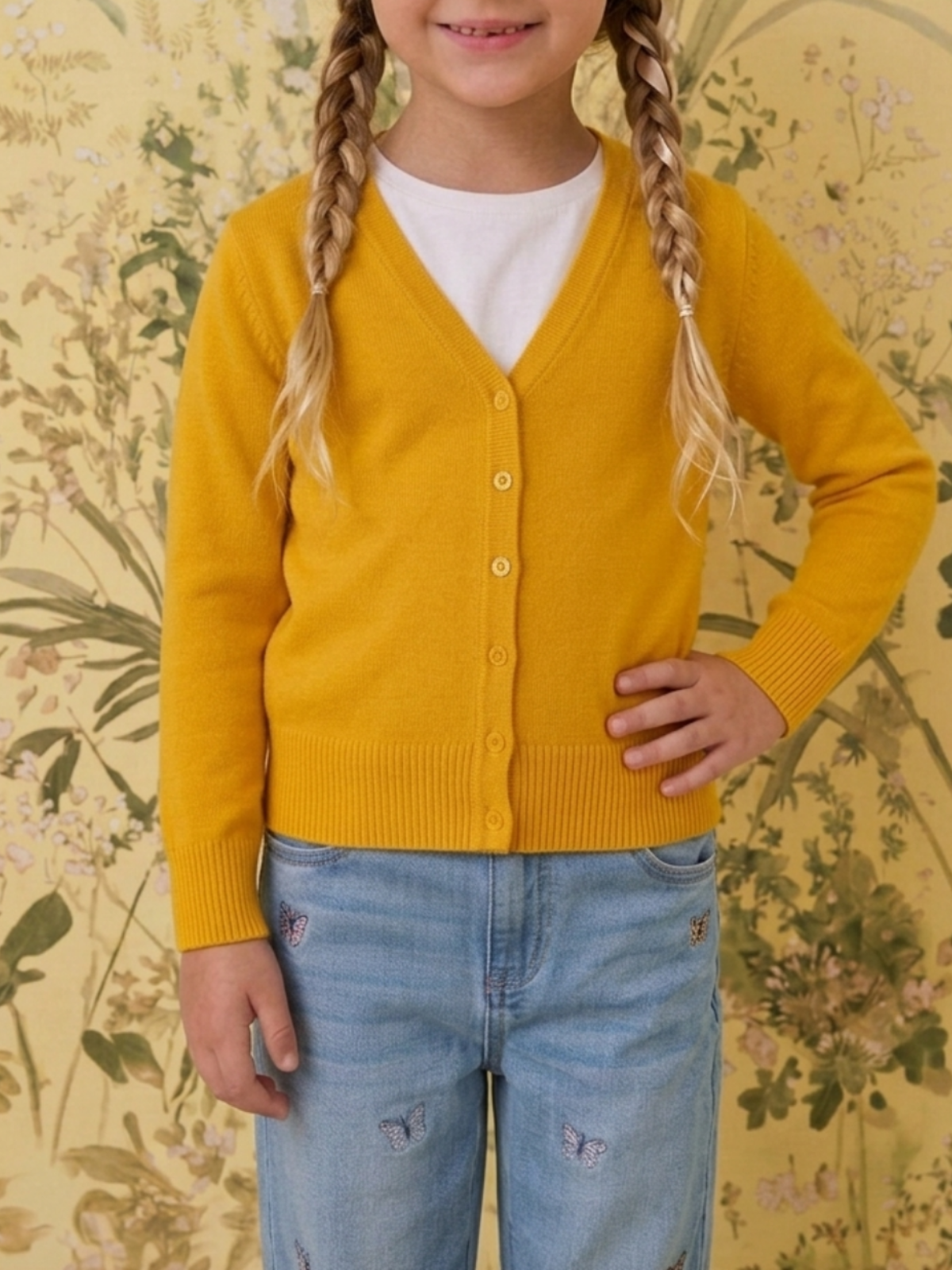 Girls Long Sleeve V neck Sweater Cardigan MK5178KID (2/4-10/12)