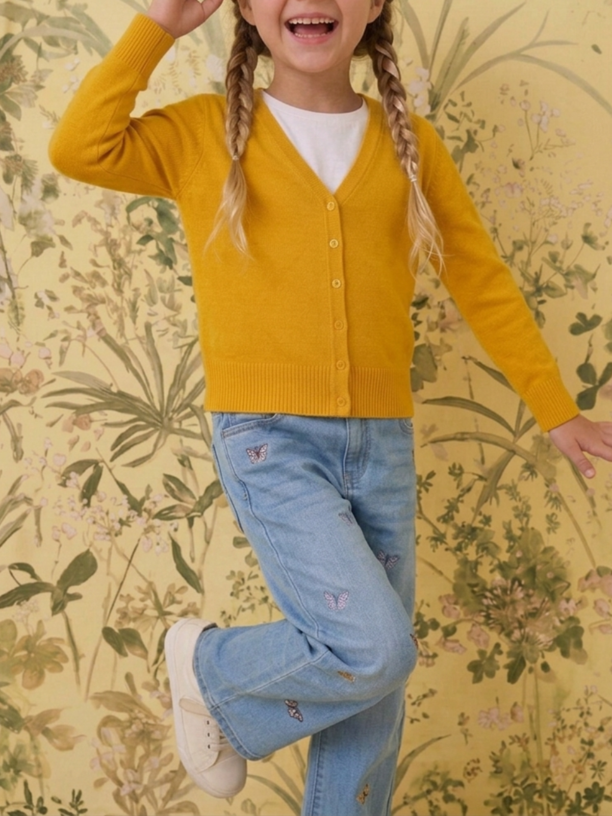 Girls Long Sleeve V neck Sweater Cardigan MK5178KID (2/4-10/12)