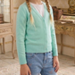 Girls Long Sleeve V neck Sweater Cardigan MK5178KID (2/4-10/12)