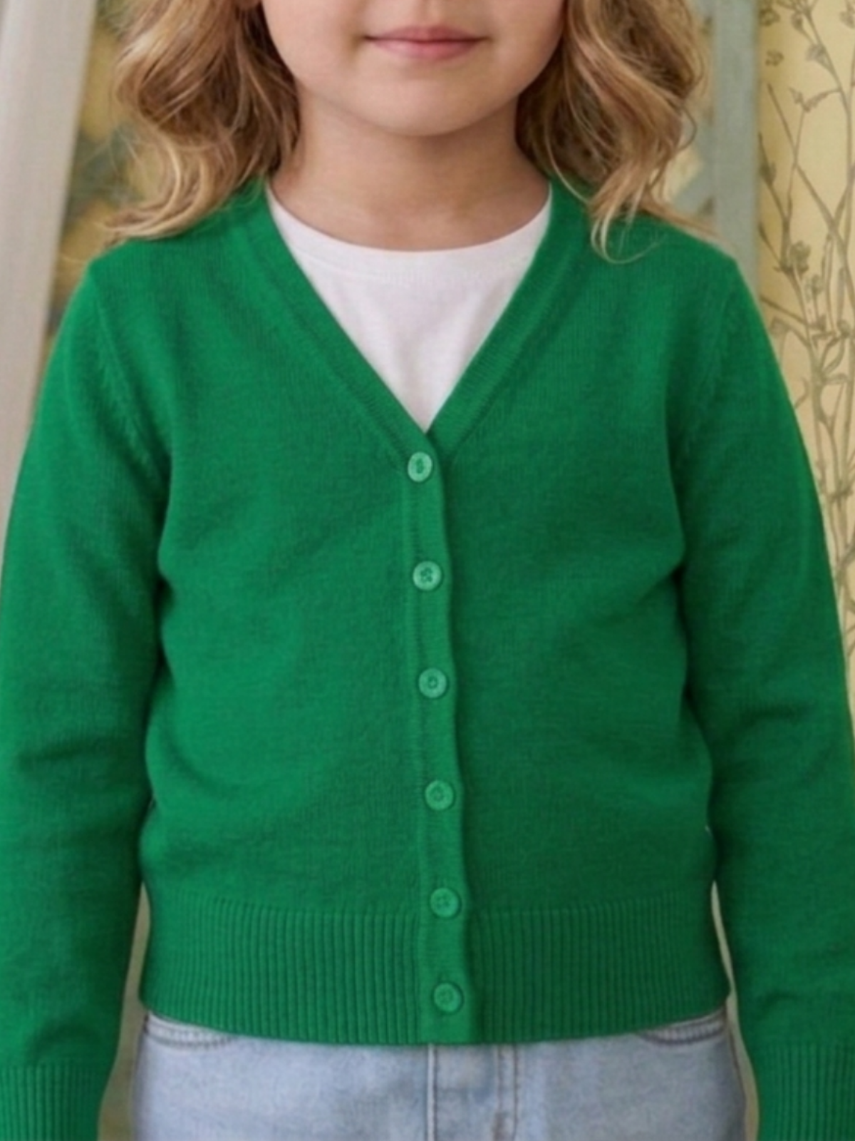 Girls Long Sleeve V neck Sweater Cardigan MK5178KID (2/4-10/12)
