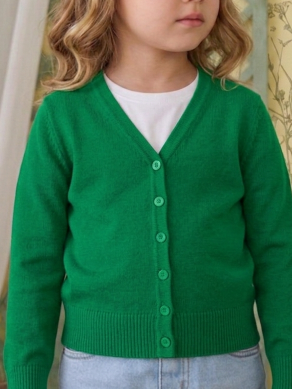 Girls Long Sleeve V neck Sweater Cardigan MK5178KID (2/4-10/12)