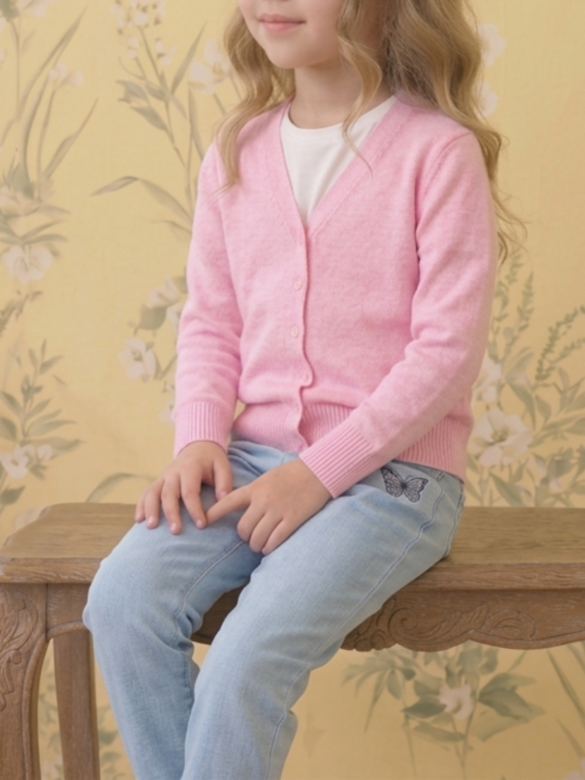 Girls Long Sleeve V neck Sweater Cardigan MK5178KID (2/4-10/12)