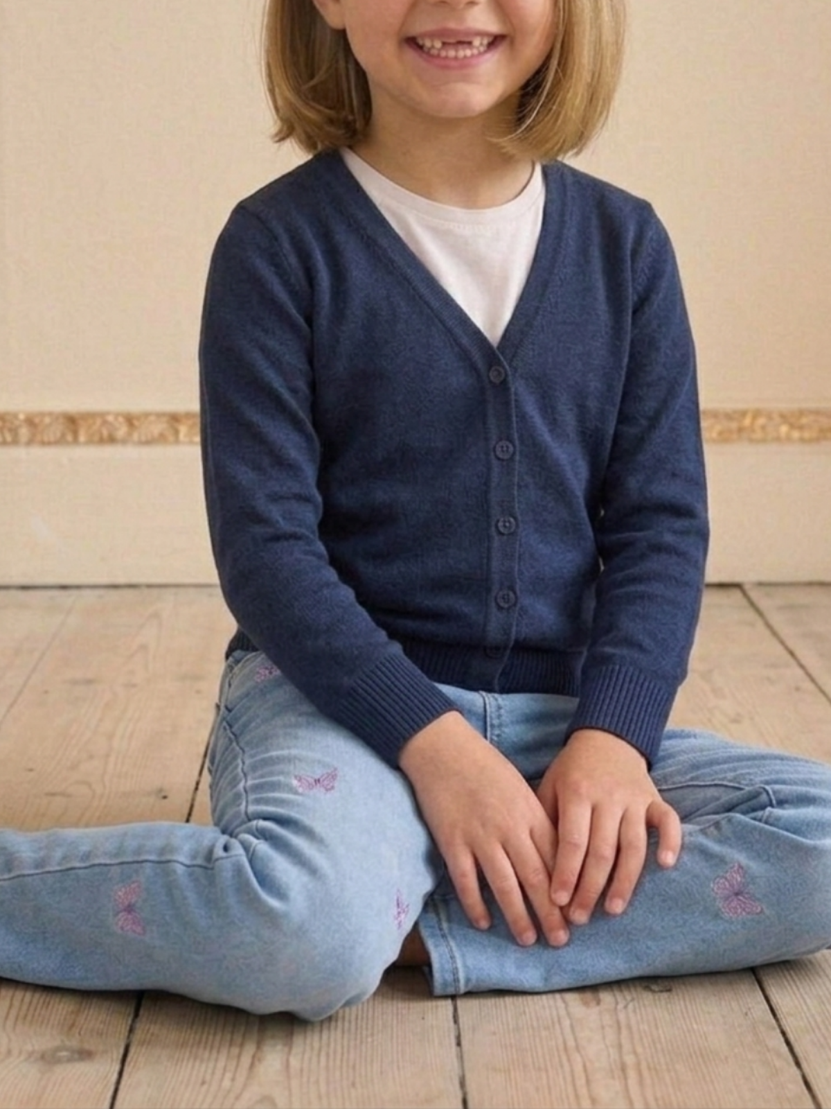 Girls Long Sleeve V neck Sweater Cardigan MK5178KID (2/4-10/12)