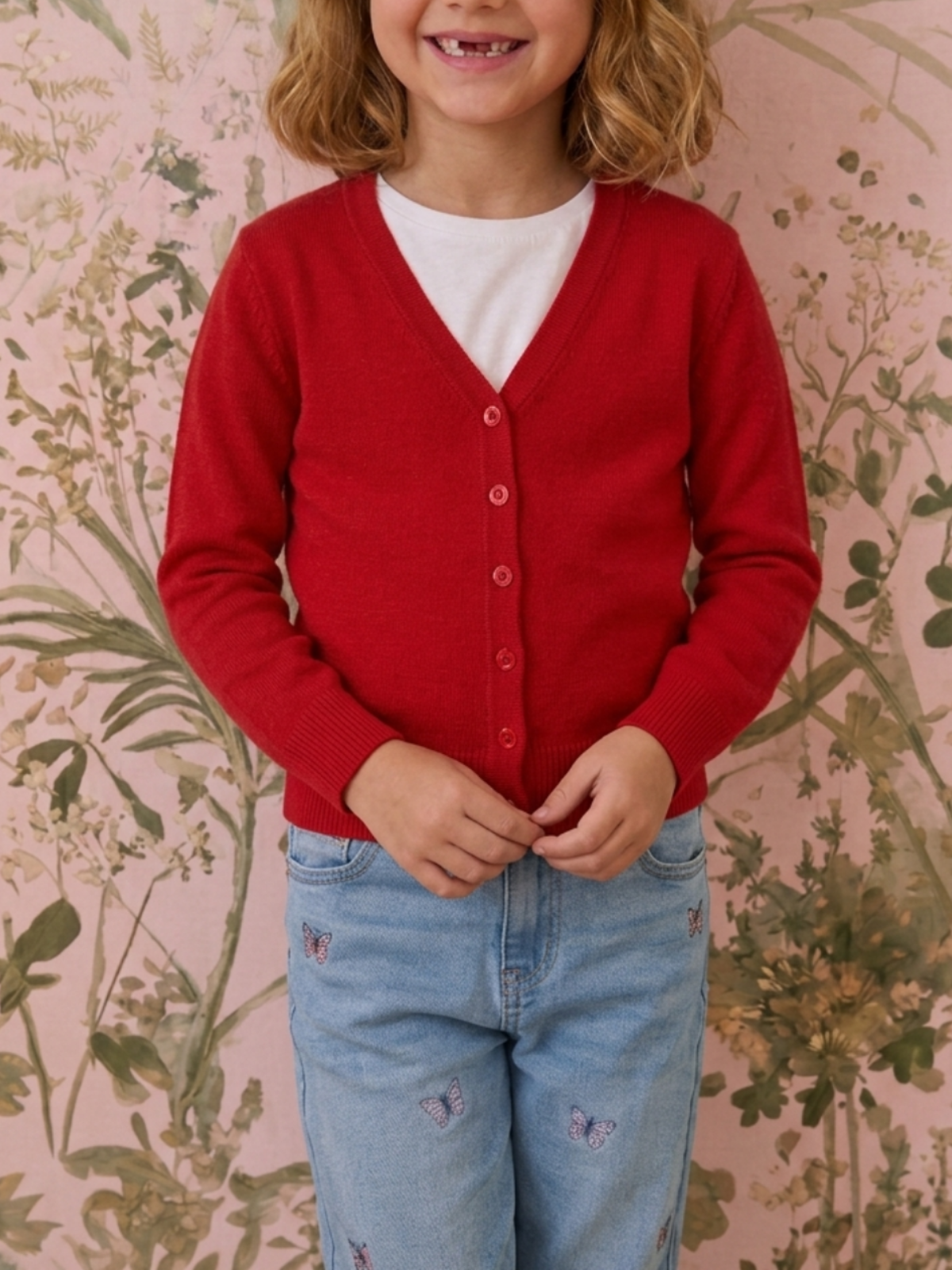 Girls Long Sleeve V neck Sweater Cardigan MK5178KID (2/4-10/12)