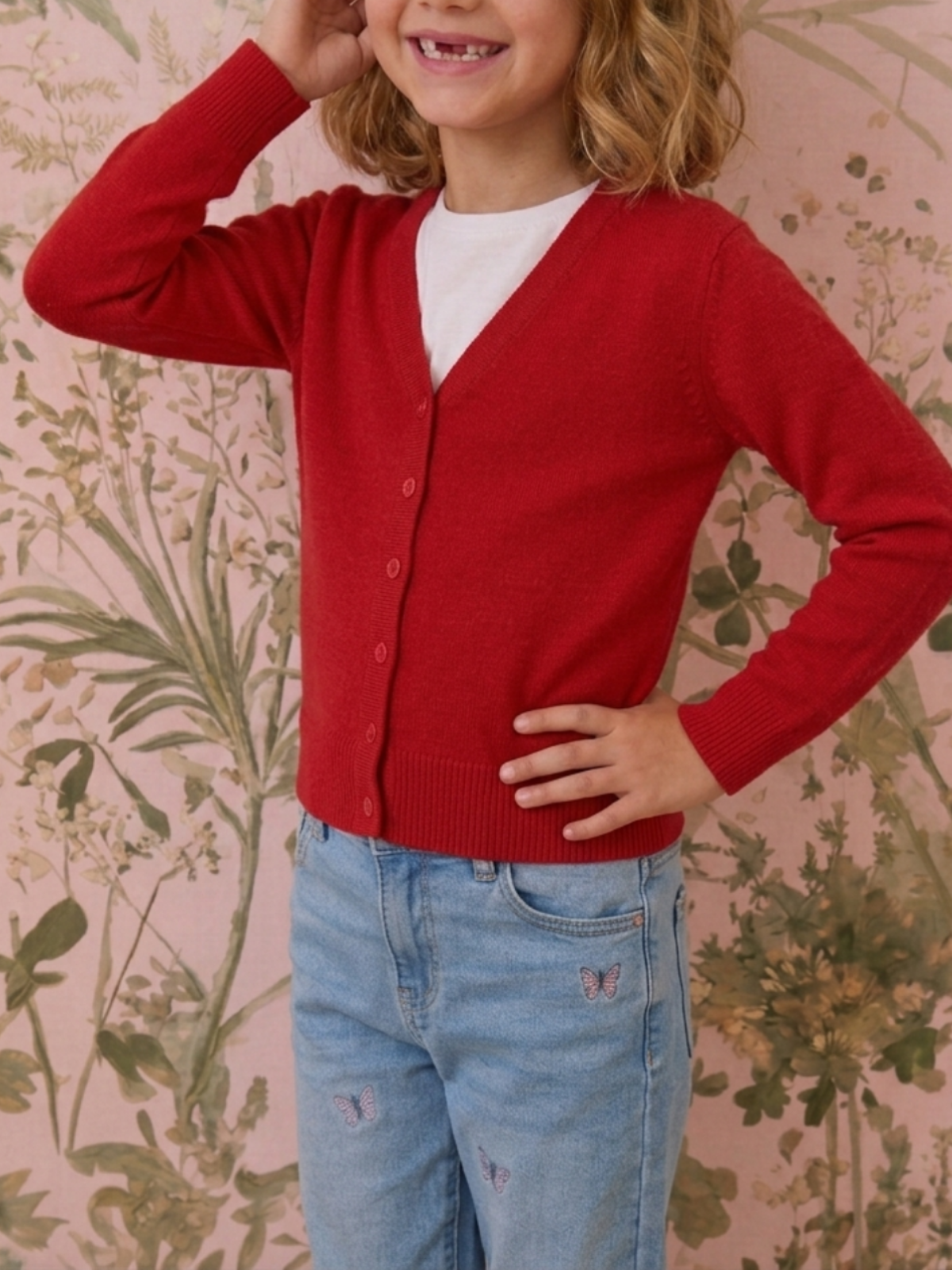 Girls Long Sleeve V neck Sweater Cardigan MK5178KID (2/4-10/12)