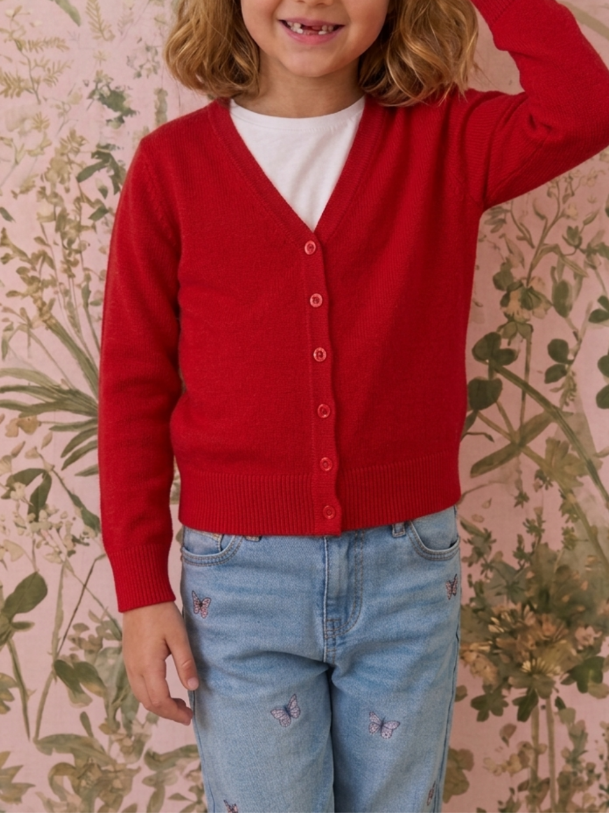 Girls Long Sleeve V neck Sweater Cardigan MK5178KID (2/4-10/12)