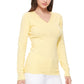 Long Sleeve V-Neck Soft Lightweight Knit Sweater Pullover MK5501 (S-XL)