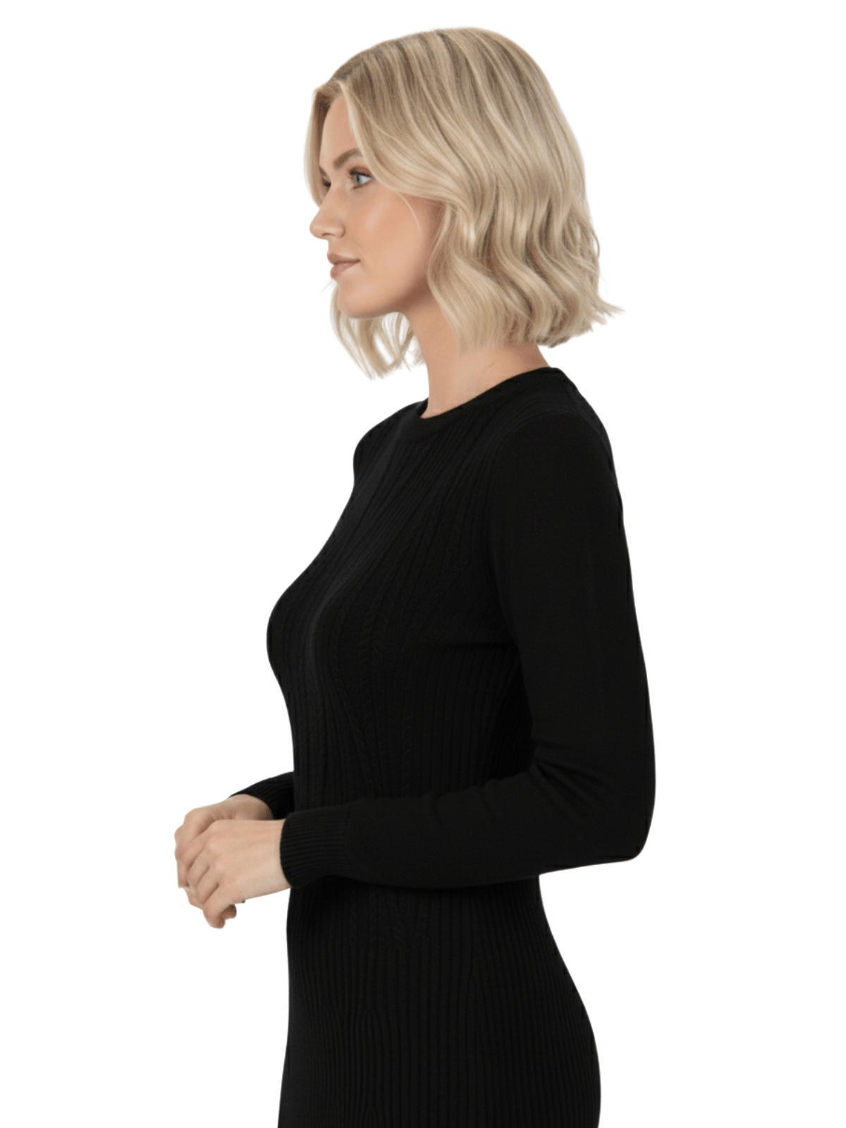 Sexy Cable and Ribbed Knit Stretch Sweater Dress MK6016 (S-L)