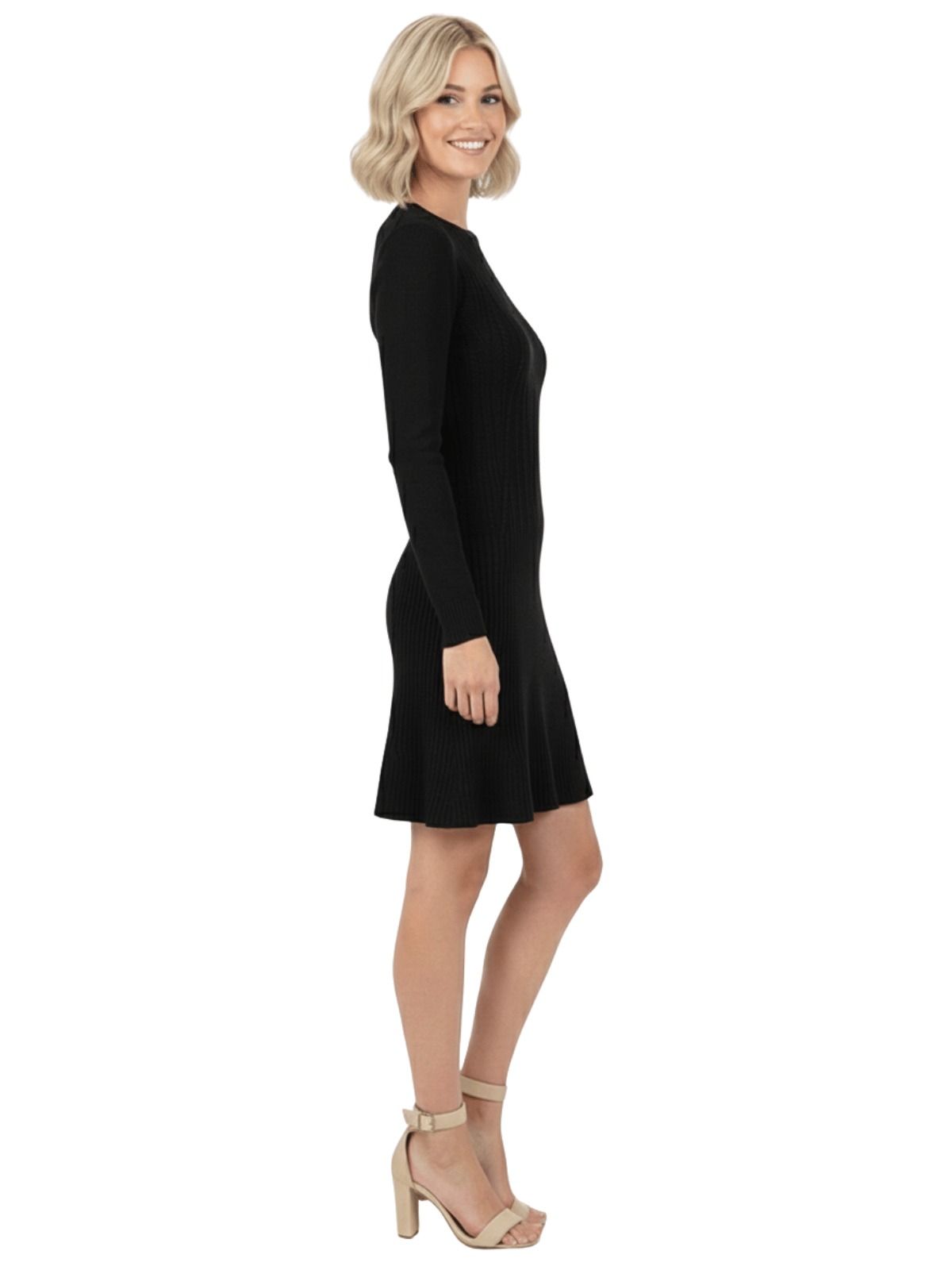 Sexy Cable and Ribbed Knit Stretch Sweater Dress MK6016 (S-L)