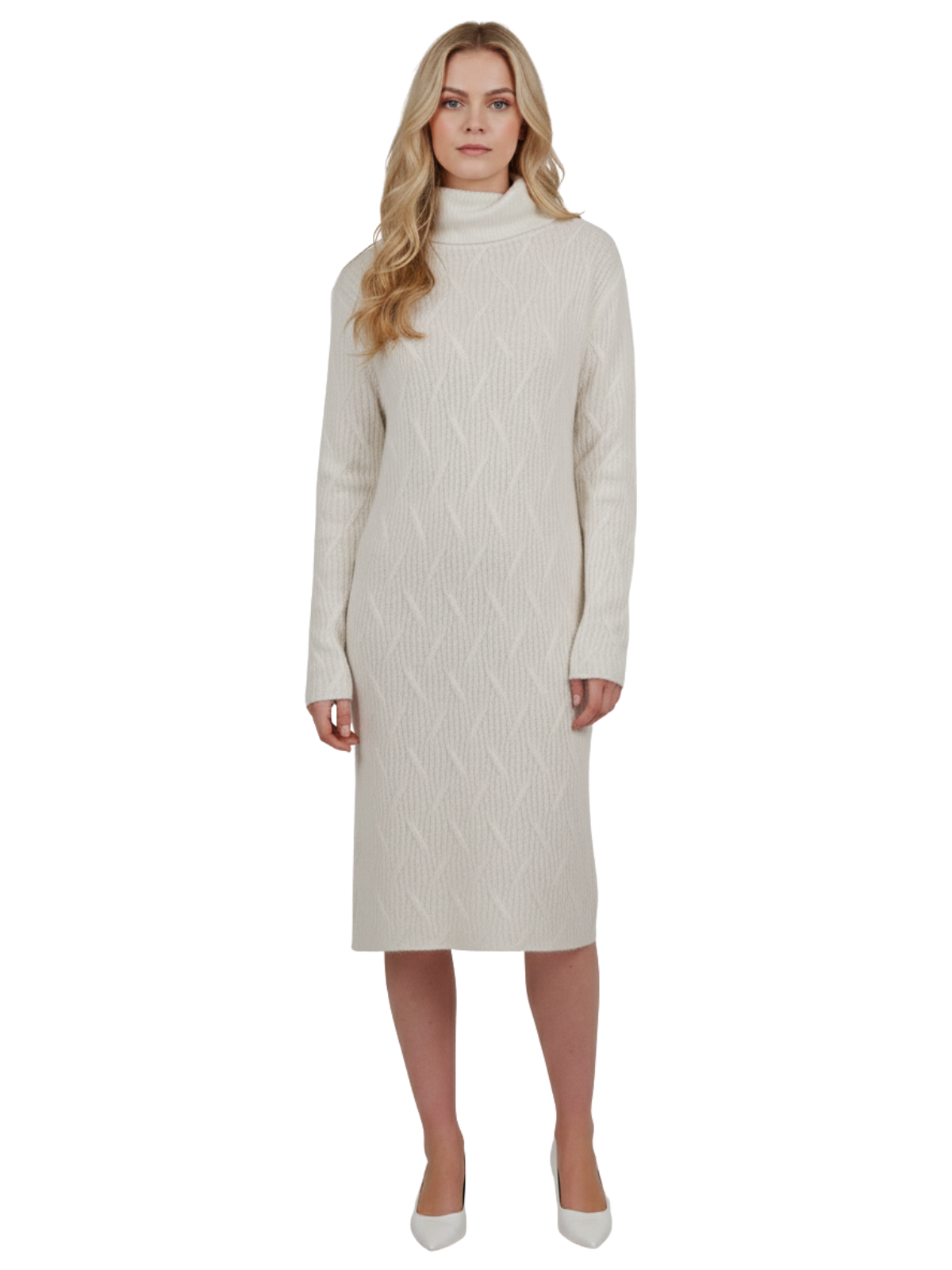Loose Fit Turtleneck Long Sleeve Sweater Dress MK6021 (S-L)