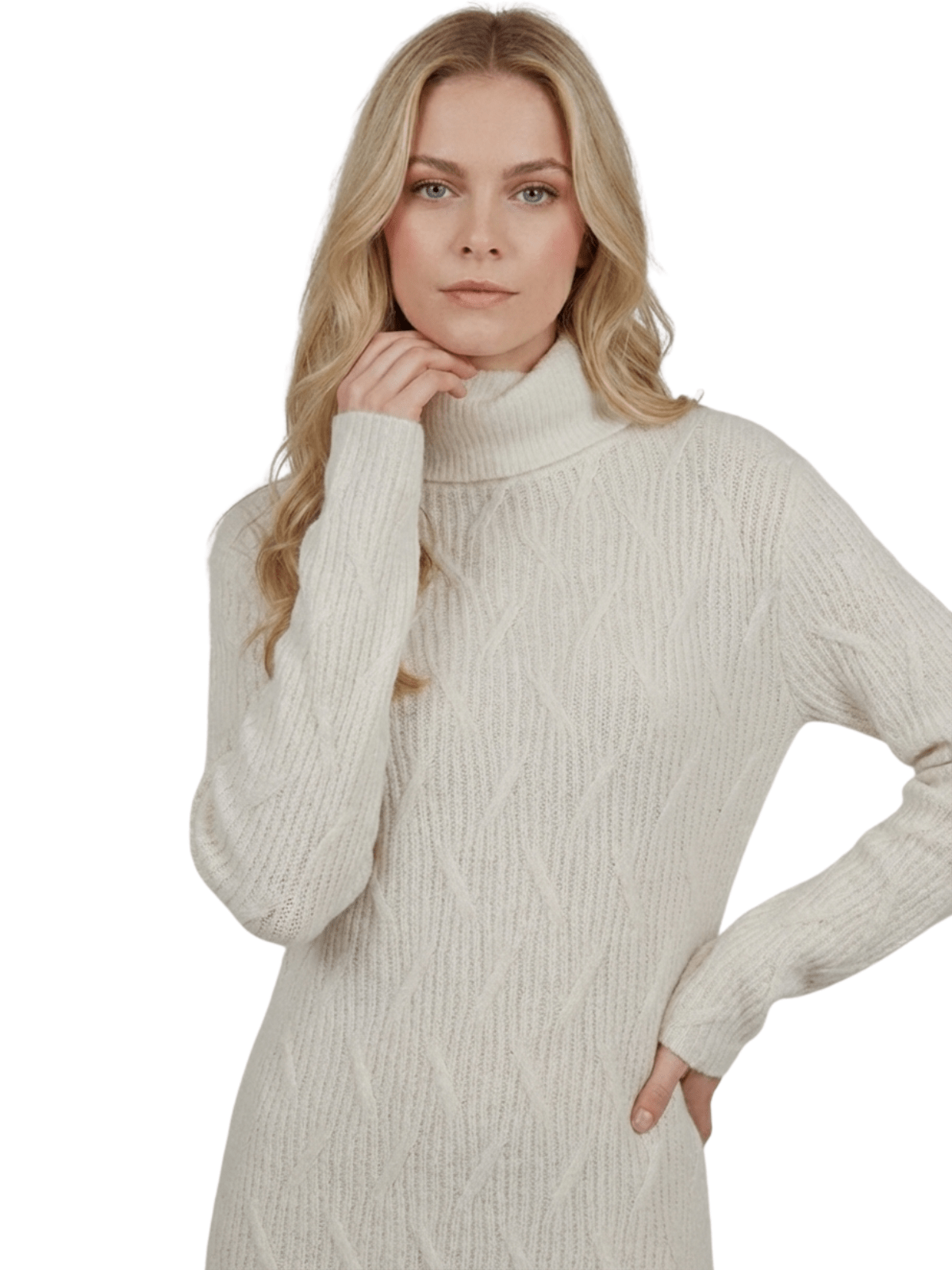 Loose Fit Turtleneck Long Sleeve Sweater Dress MK6021 (S-L)