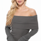Off Shoulder Long Sleeve Slim Fit Midi Knit Dress MK6022 (S-L)