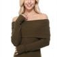 Off Shoulder Long Sleeve Slim Fit Midi Knit Dress MK6022 (S-L)