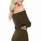 Off Shoulder Long Sleeve Slim Fit Midi Knit Dress MK6022 (S-L)