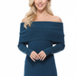 Off Shoulder Long Sleeve Slim Fit Midi Knit Dress MK6022 (S-L)