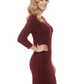 Round Neck Cable Knit Long Sleeve Sweater Dres MK8002 (S-L)